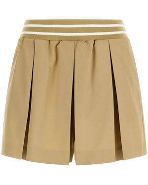 Moschino Pleated Shorts - Natural