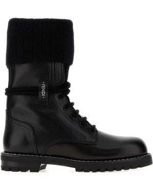 Fendi Commando Ankle Boots - Black