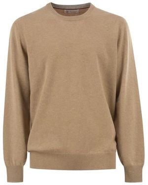 Brunello Cucinelli Pure Cashmere Crew-Neck Jumper - Natural