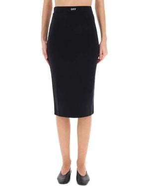 Off-White c/o Virgil Abloh Midi Skirt With Logo - Black