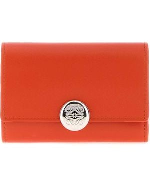 Loewe Pebble Small Vertical Wallet - Red