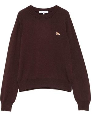 Maison Kitsuné Baby Fox Wool Crewneck Jumper - Purple