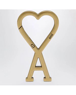 Ami Paris Ami De Cå“Ur Keyring With-Tone Metal Clasp - Metallic