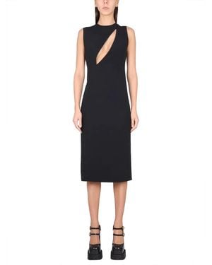 Versace Sleeveless Midi Dress With Cutouts - Black