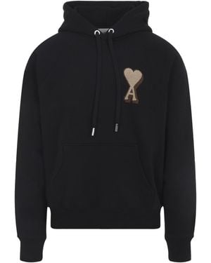 Ami Paris Organic Cotton Adc Hoodie - Black