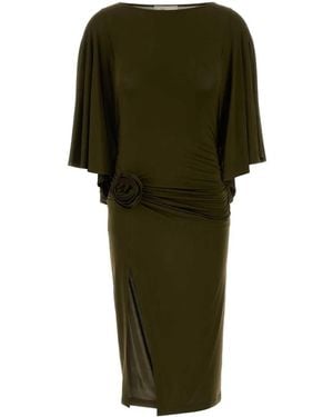 Blumarine 4A454A Shiny Jersey Dress - Green