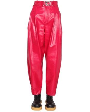Bottega Veneta Leather Trousers - Red