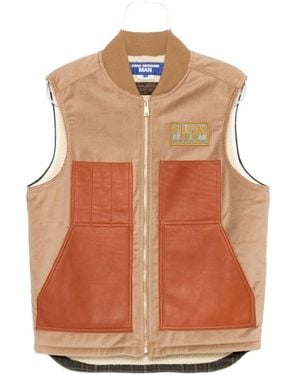 Junya Watanabe Leather Panels Vest - Orange