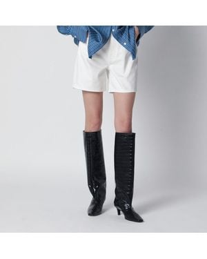 Anine Bing Ecru Kat Denim Shorts - Blue