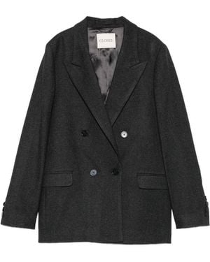 Closed Double-Breasted Blazer Jacket - Black