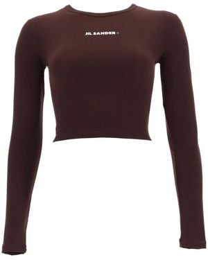 Jil Sander Cropped Top With Logo - Purple