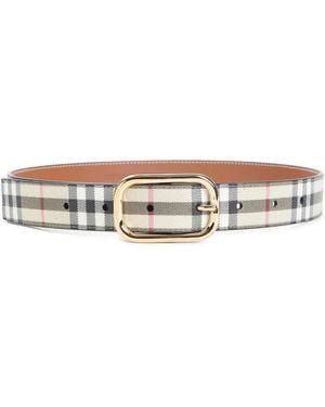 Burberry Check Belt - Natural