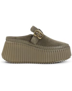 Chloé Dusty Khaki Nama Sneakers - Green