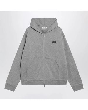 Miu Miu Cotton Zipup Sweatshirt - Grey