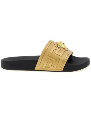 Versace 'La Medusa' Slides - Metallic