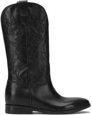 Strategia Leather Boots - Black