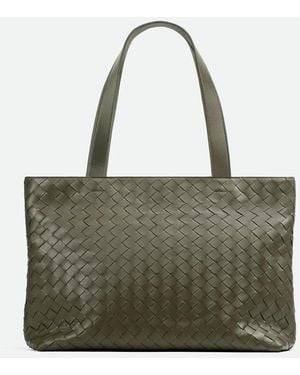 Bottega Veneta Small Intrecciato Zipped Tote - Green