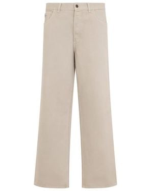 Prada Sand Loose-Fit Denim Jeans - Natural