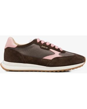 Furla Retro Lace-Up Sneaker - Brown