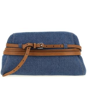 Moschino 'Tie Me' Big Clutch - Blue