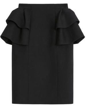 Valentino Skirt With Ruffles On The Sides - Black