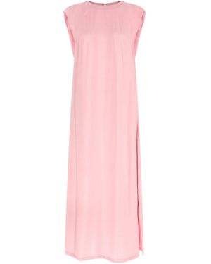 Nude Round-Neck Dress - Pink