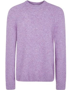 Les Deux Soft Round Neck Knit Jumper - Purple