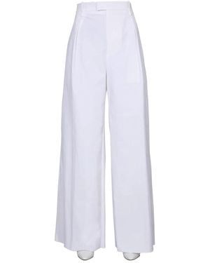 Bottega Veneta Nylon Canvas Wide Stretch Trousers - White