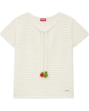 KENZO Appel Pop' Crochet Top - White