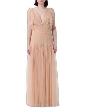 Elisabetta Franchi Carpet Tulle Dress - Natural