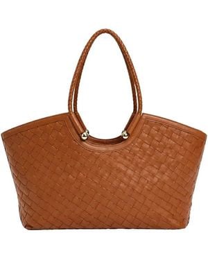 Twinset Twinset Braided-Handle Tote Bag - Brown