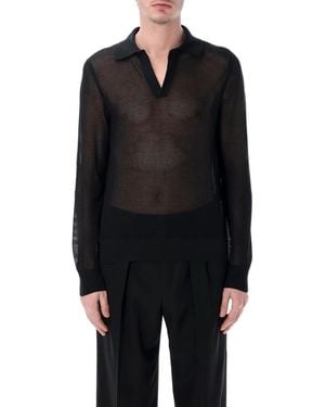 Tom Ford Cotton And Silk Mesh Sweater - Black