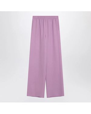 Valentino Wide Lilac Silk Pants - Purple