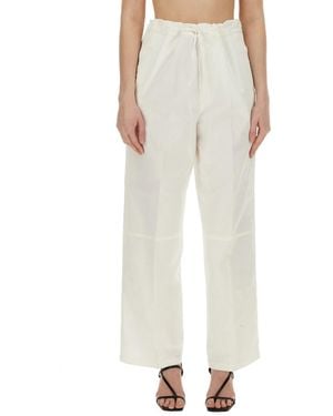 Victoria Beckham Wide Leg Trousers - Natural
