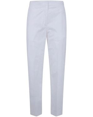 Seventy Popeline Fine Cotton Stretch Trousers - White