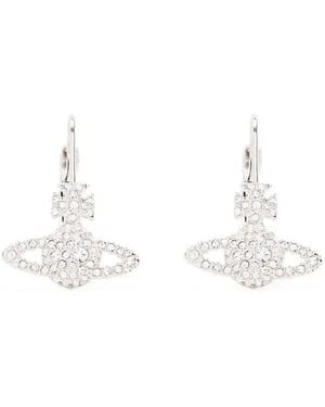 Vivienne Westwood Grace Orb Crystal Drop Earrings - White
