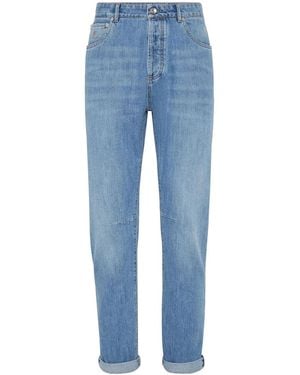 Brunello Cucinelli Lightweight Denim Five-Pocket Trousers - Blue
