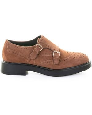 Fratelli Rossetti Double Buckle Suede Moccasin - Brown