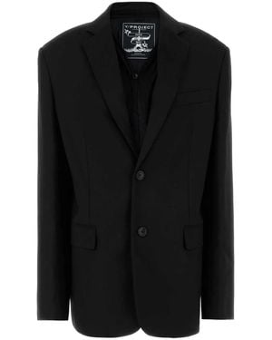 Y. Project Y Project Draped Lapel Blazer - Black