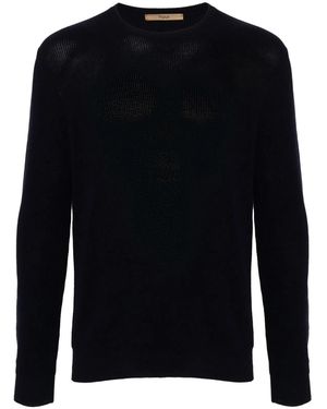Nuur Long Sleeves Crew Neck Ribbed Jumper - Black