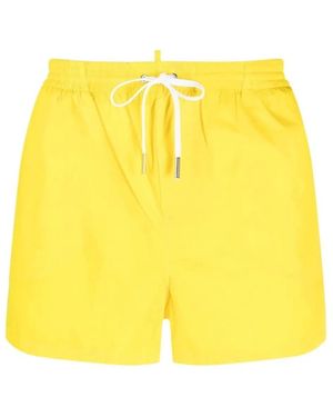 DSquared² Icon Logo Swim Shorts - Yellow