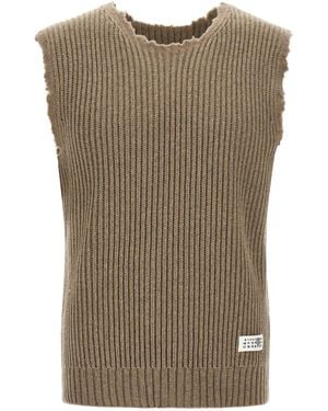 MM6 by Maison Margiela 'Numeric Signature Mm6' Vest - Brown