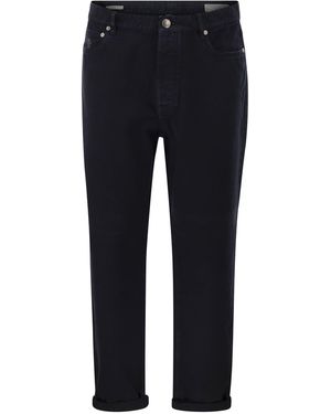 Brunello Cucinelli Five-Pocket Cotton Jeans With A Contemporary Silhouette - Blue