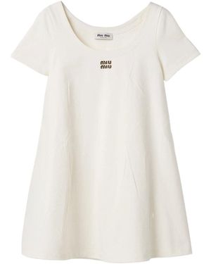 Miu Miu Cotton Mini Dress - White