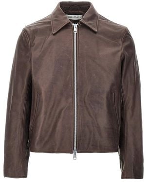Our Legacy Waxed Leather Jacket - Brown