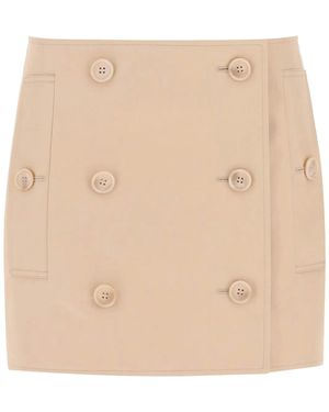 Burberry Mini Trench Skirt - Natural