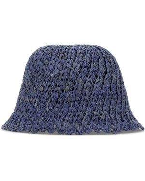 Helen Kaminski Rio Raffia Crochet Cloche - Blue