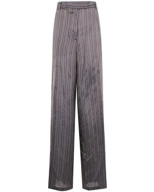 Dries Van Noten "Penn 2267" Striped Trousers - Grey