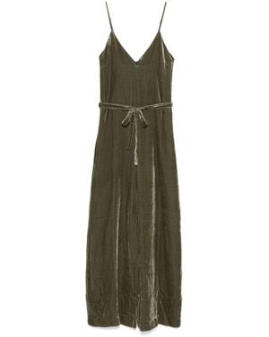 Gold Hawk Velvet Jumpsuit - Green
