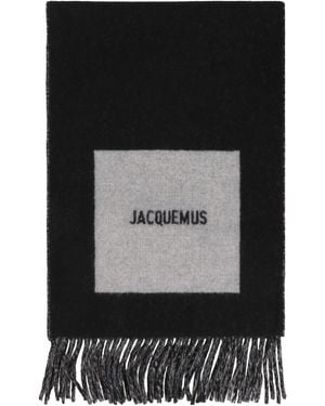 Jacquemus Rond Carré Virgin Wool Scarf - Black